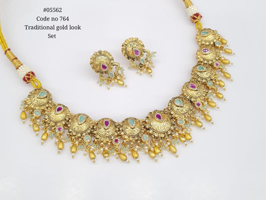 Matte Necklace 05562 - KRISHNA'S SWETA JEWELLERY
