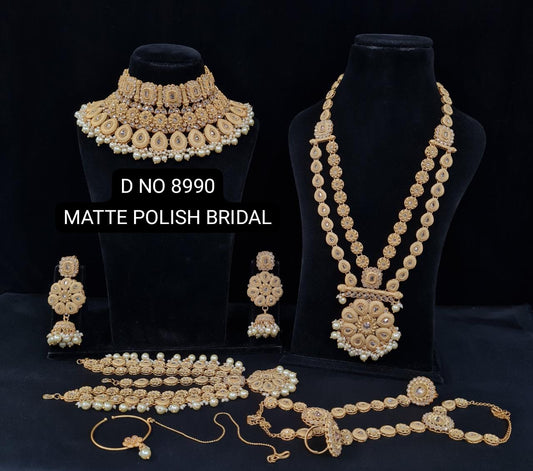 Matte Polish Antique Bridal Set - KRISHNA'S SWETA JEWELLERY