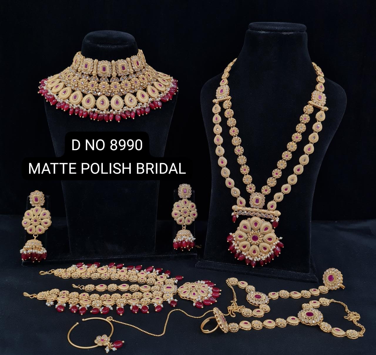 Matte Polish Antique Bridal Set - KRISHNA'S SWETA JEWELLERY