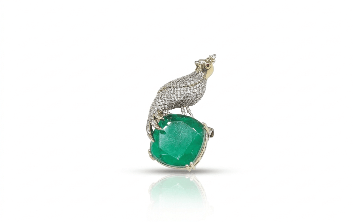 Mayura Verdant Brooch 08184 - KRISHNA'S SWETA JEWELLERY