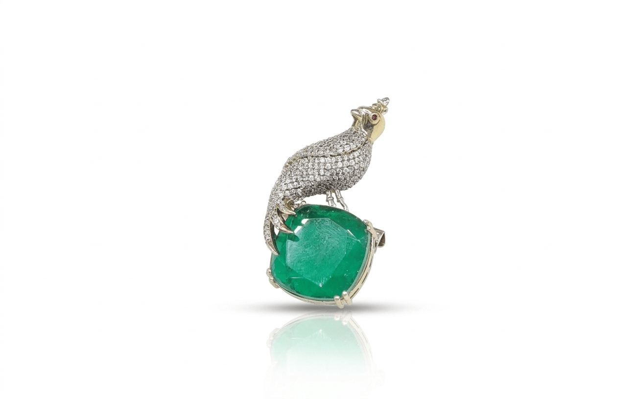 Mayura Verdant Brooch 08184 - KRISHNA'S SWETA JEWELLERY