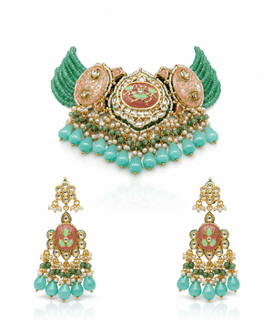 Meenakari Necklace 10706 - KRISHNA'S SWETA JEWELLERY