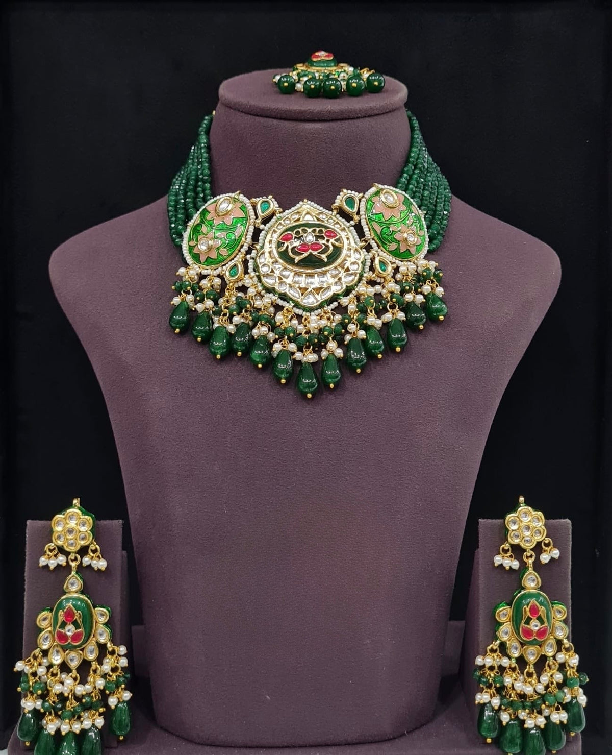 Meenakari Necklace 10706 - KRISHNA'S SWETA JEWELLERY