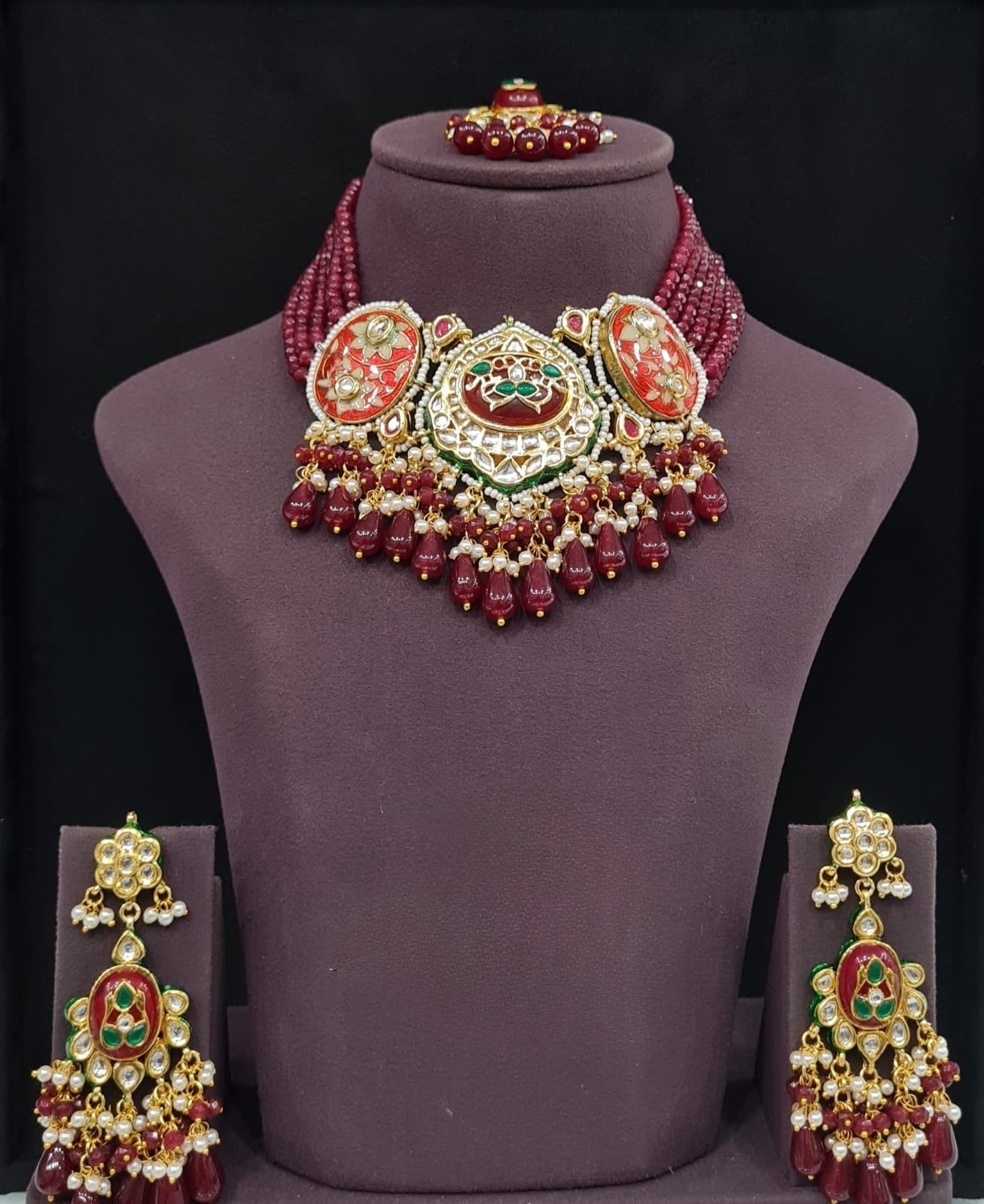 Meenakari Necklace 10706 - KRISHNA'S SWETA JEWELLERY