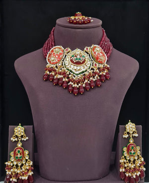 Meenakari Necklace 10706 - KRISHNA'S SWETA JEWELLERY