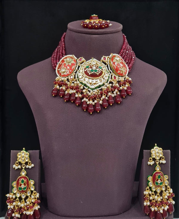 Meenakari Necklace 10706 - KRISHNA'S SWETA JEWELLERY