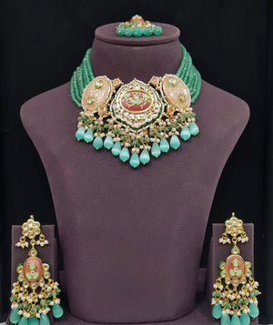 Meenakari Necklace 10706 - KRISHNA'S SWETA JEWELLERY
