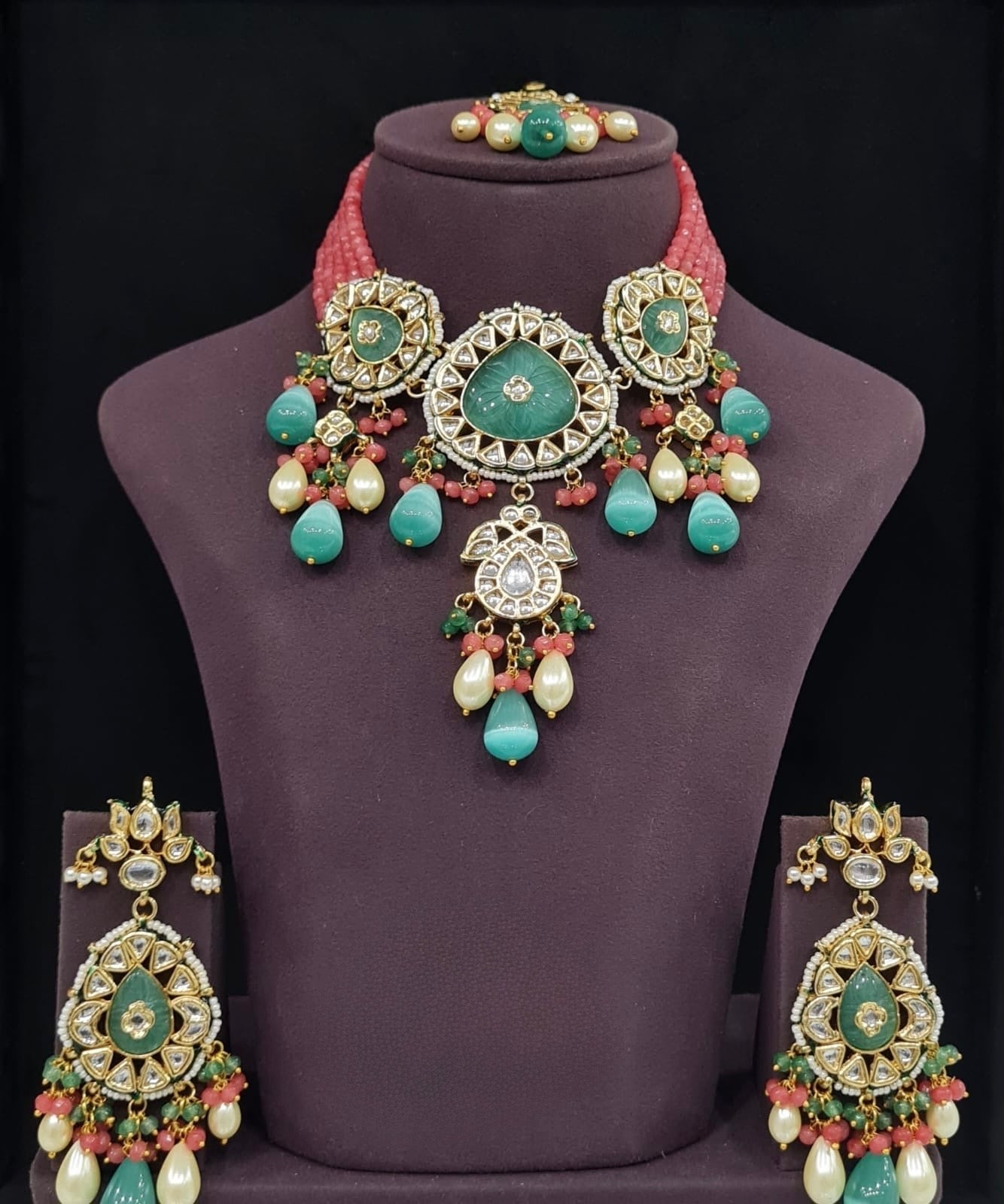 Meenakari Necklace 10707 - KRISHNA'S SWETA JEWELLERY