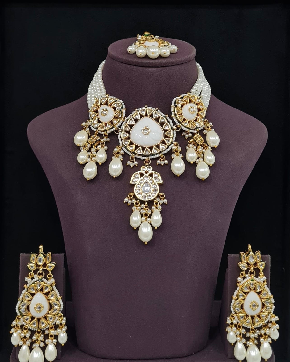 Meenakari Necklace 10707 - KRISHNA'S SWETA JEWELLERY