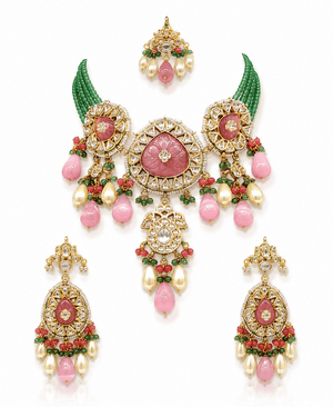 Meenakari Necklace 10707 - KRISHNA'S SWETA JEWELLERY