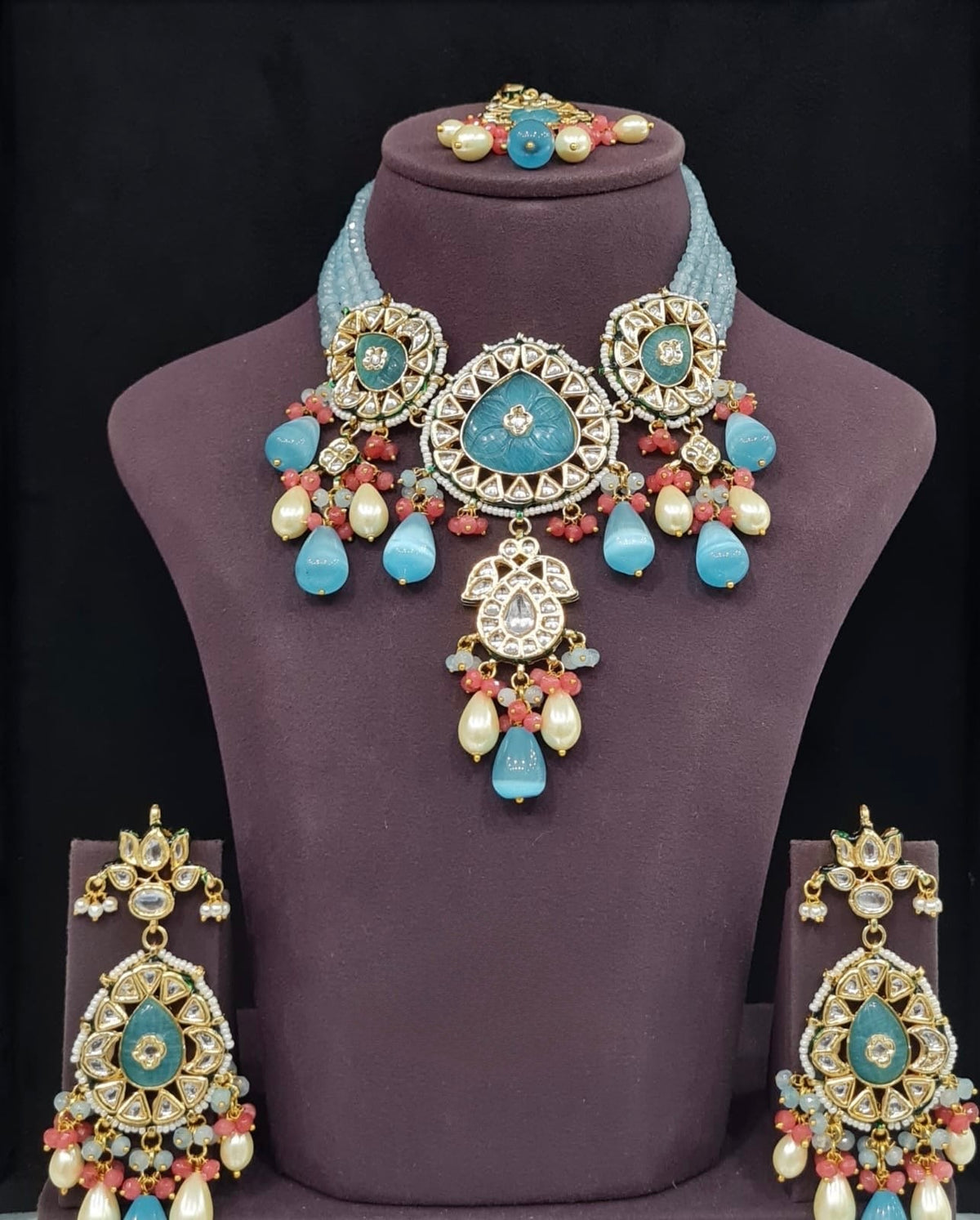 Meenakari Necklace 10707 - KRISHNA'S SWETA JEWELLERY
