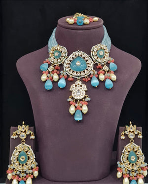 Meenakari Necklace 10707 - KRISHNA'S SWETA JEWELLERY