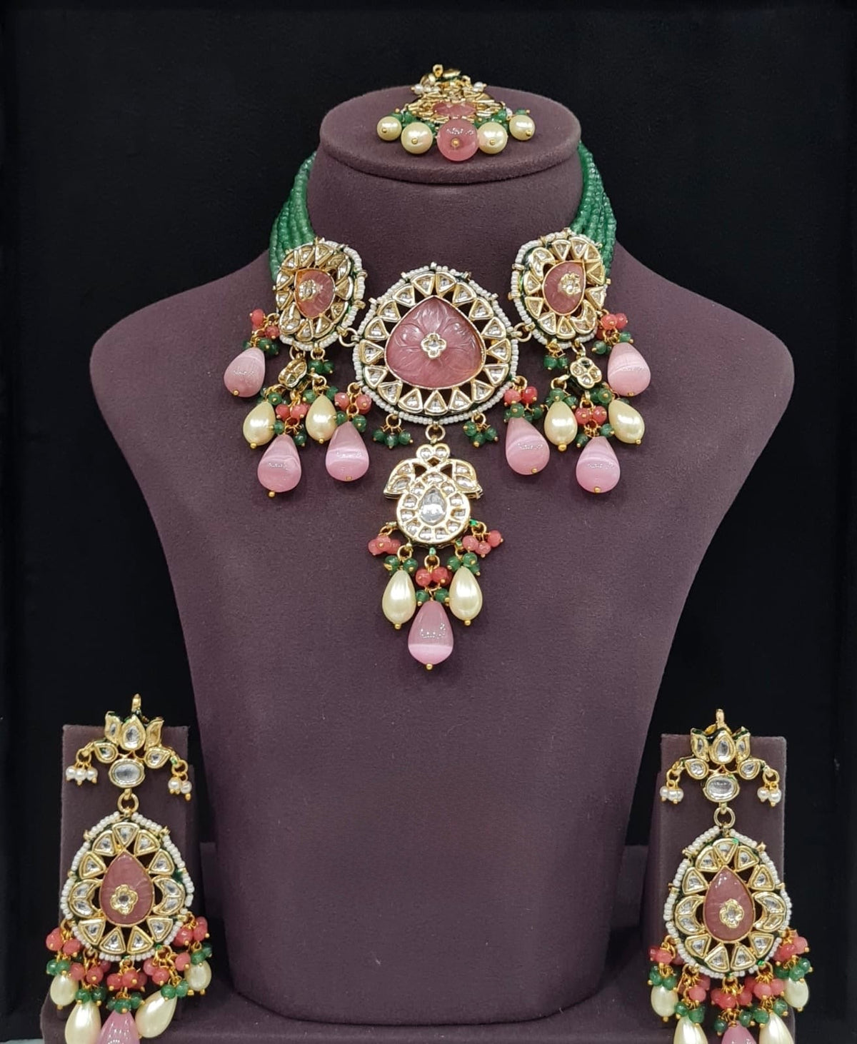 Meenakari Necklace 10707 - KRISHNA'S SWETA JEWELLERY