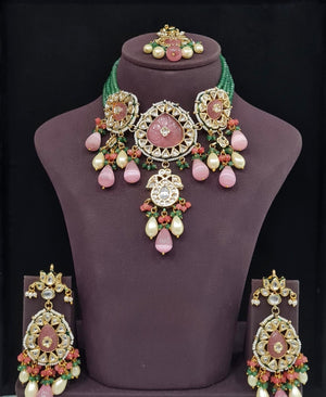 Meenakari Necklace 10707 - KRISHNA'S SWETA JEWELLERY