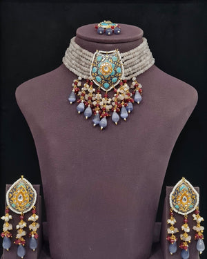 Meenakari Necklace 10749 - KRISHNA'S SWETA JEWELLERY