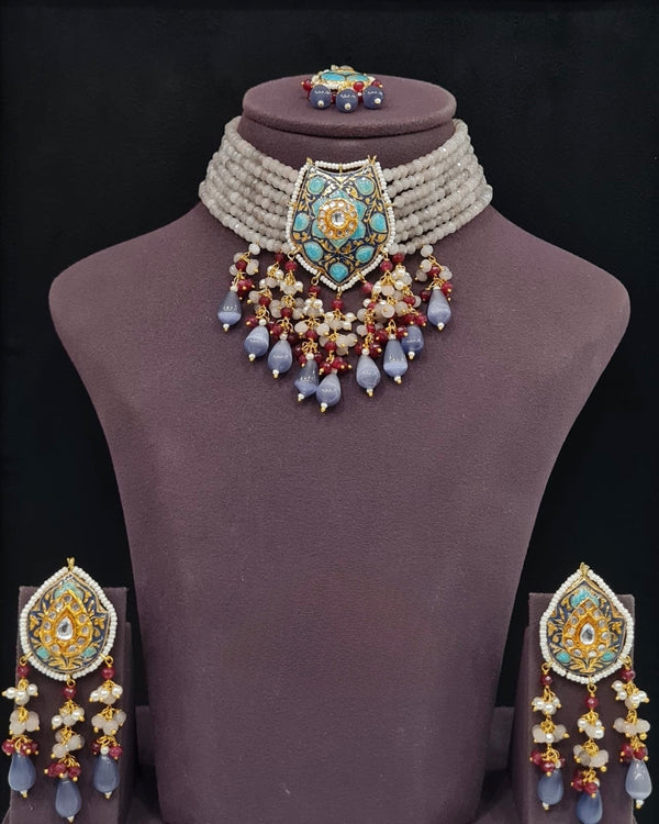 Meenakari Necklace 10749 - KRISHNA'S SWETA JEWELLERY