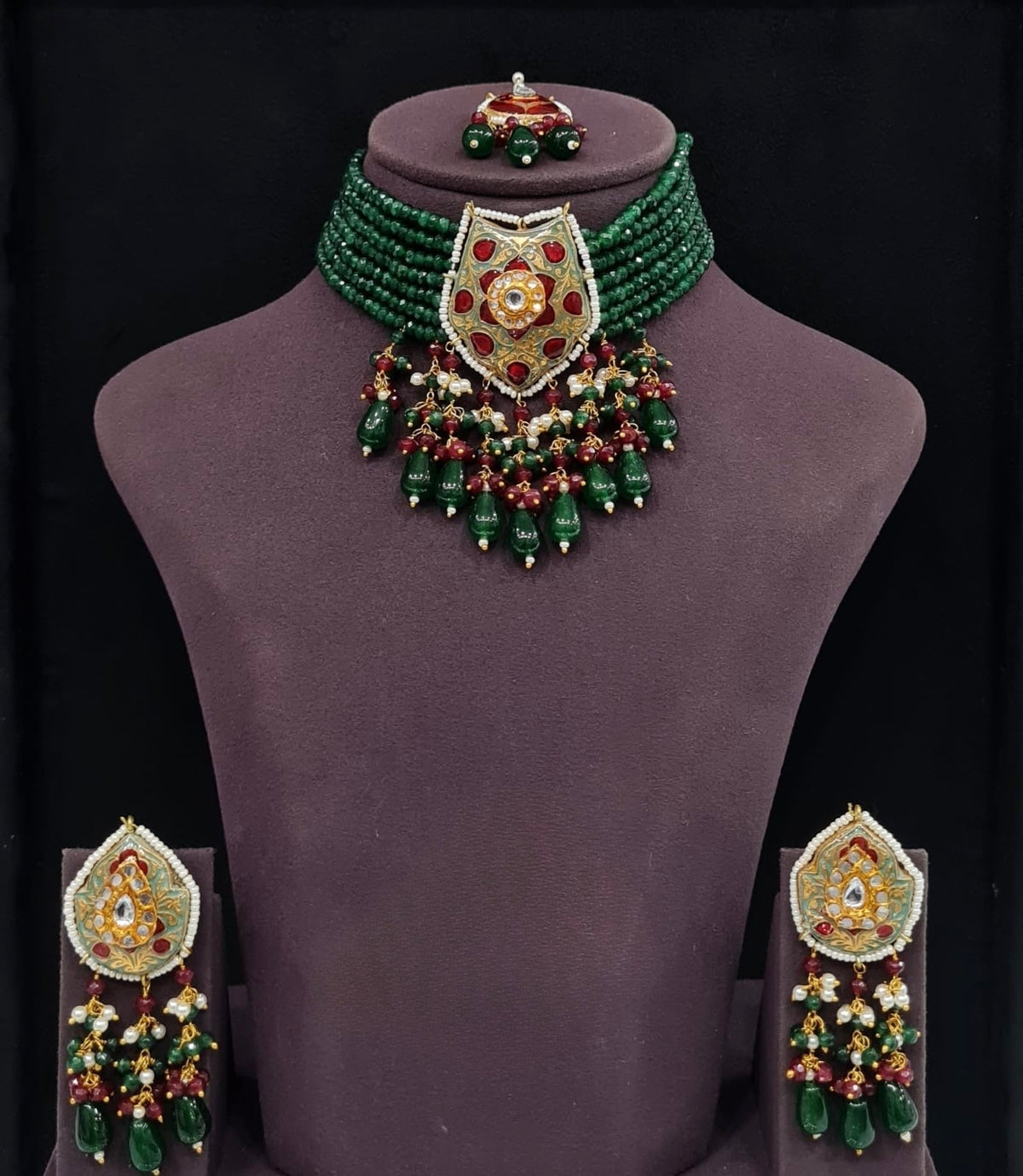 Meenakari Necklace 10749 - KRISHNA'S SWETA JEWELLERY