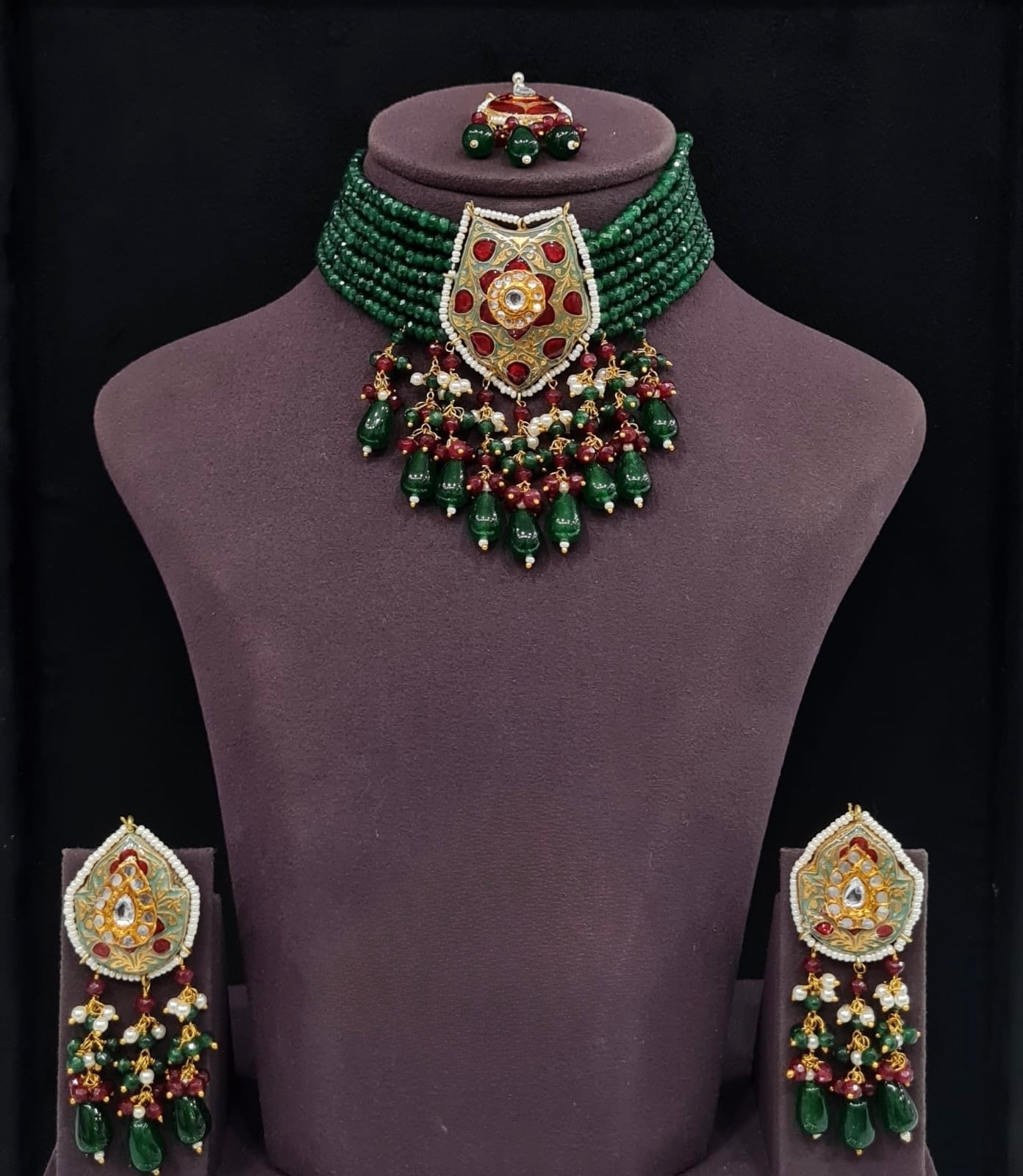 Meenakari Necklace 10749 - KRISHNA'S SWETA JEWELLERY