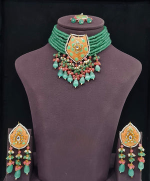 Meenakari Necklace 10749 - KRISHNA'S SWETA JEWELLERY