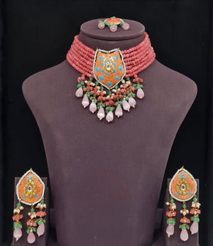 Meenakari Necklace 10749 - KRISHNA'S SWETA JEWELLERY