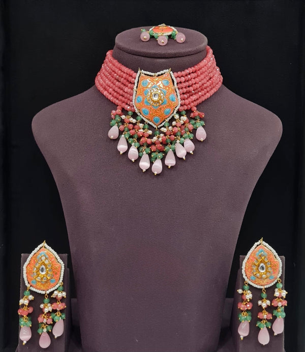 Meenakari Necklace 10749 - KRISHNA'S SWETA JEWELLERY