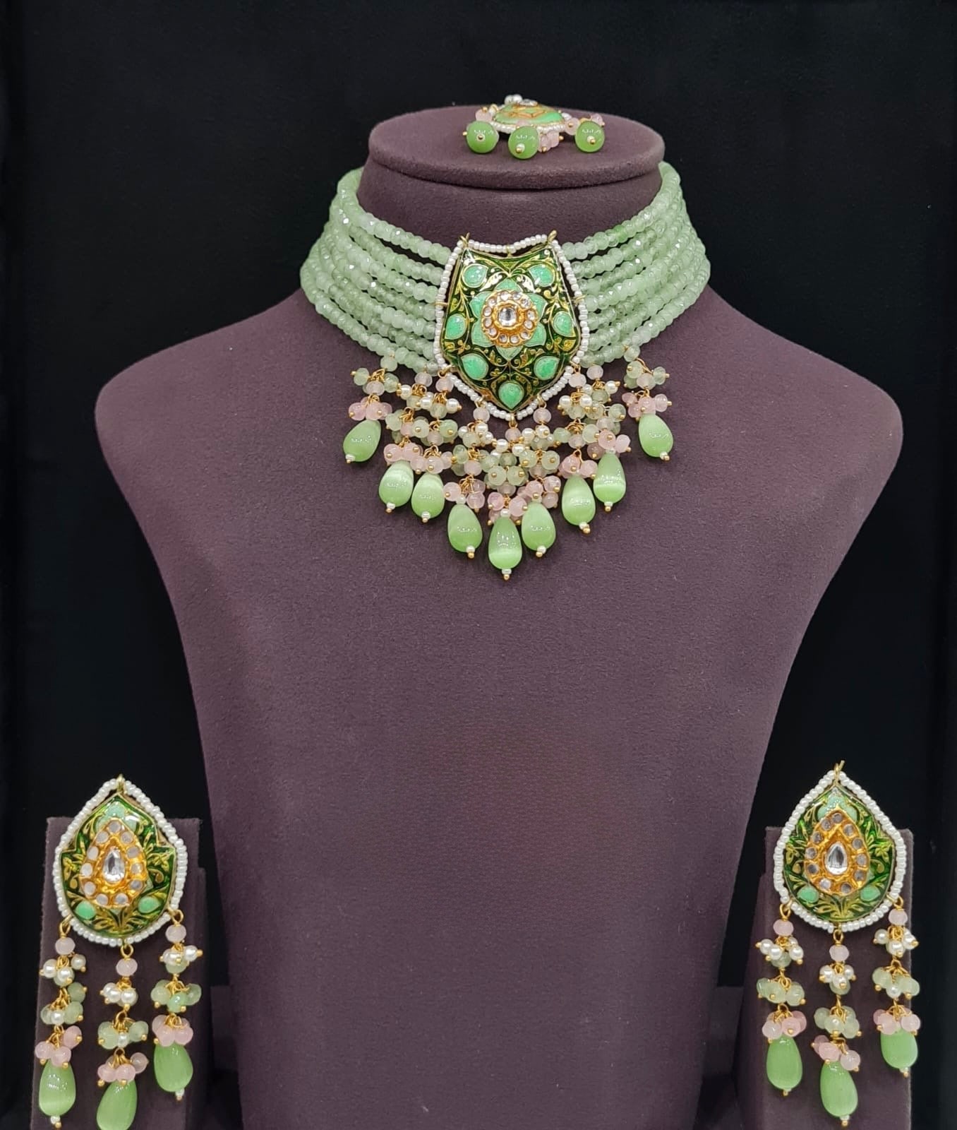 Meenakari Necklace 10749 - KRISHNA'S SWETA JEWELLERY