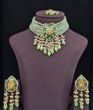 Meenakari Necklace 10749 - KRISHNA'S SWETA JEWELLERY