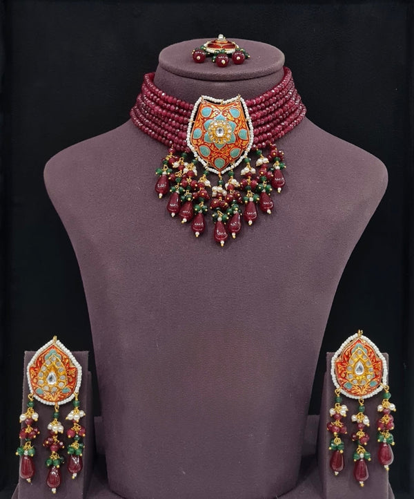 Meenakari Necklace 10749 - KRISHNA'S SWETA JEWELLERY