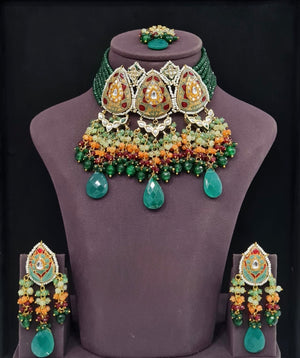 Meenakari Necklace 10963 - KRISHNA'S SWETA JEWELLERY