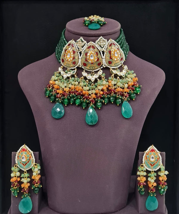 Meenakari Necklace 10963 - KRISHNA'S SWETA JEWELLERY