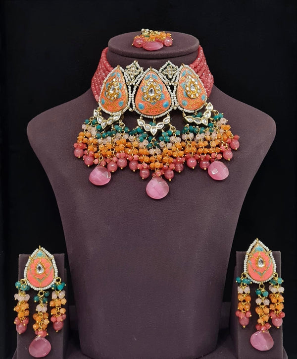 Meenakari Necklace 10963 - KRISHNA'S SWETA JEWELLERY