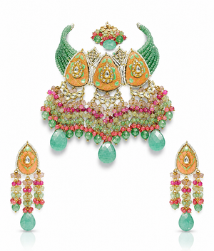 Meenakari Necklace 10963 - KRISHNA'S SWETA JEWELLERY