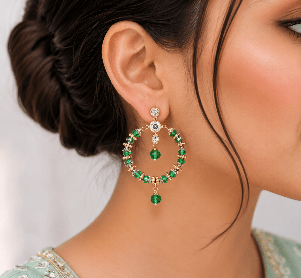Mehendi Earrings 09538 - KRISHNA'S SWETA JEWELLERY