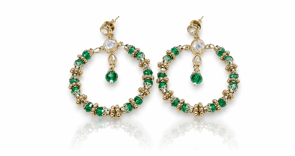Mehendi Earrings 09538 - KRISHNA'S SWETA JEWELLERY