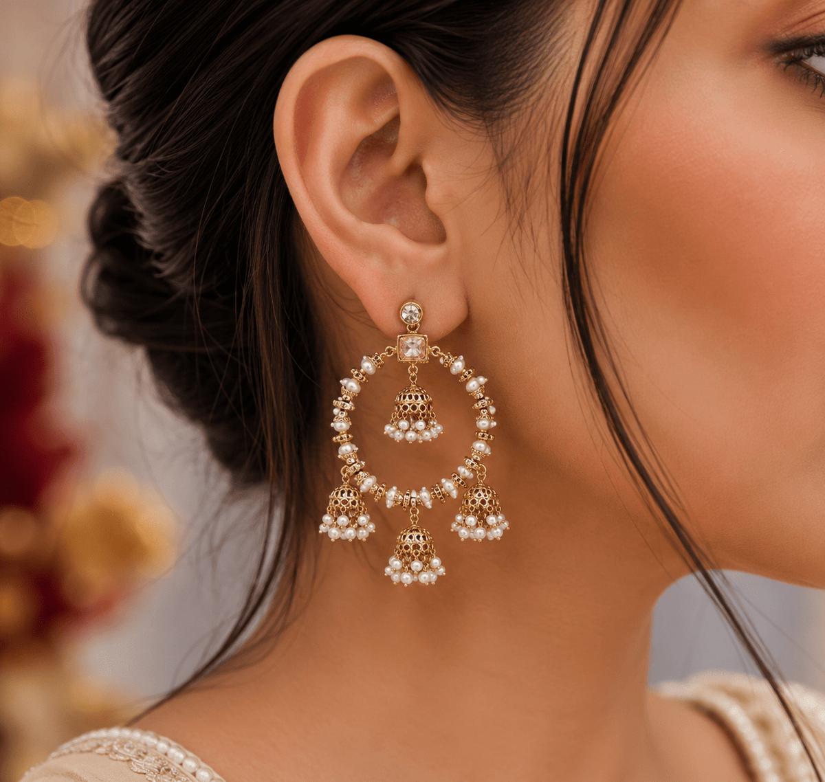 Mehendi Earrings 09556 - KRISHNA'S SWETA JEWELLERY