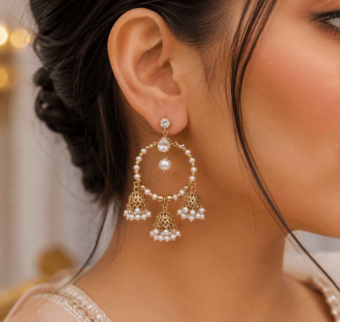 Mehendi Earrings 09557 - KRISHNA'S SWETA JEWELLERY