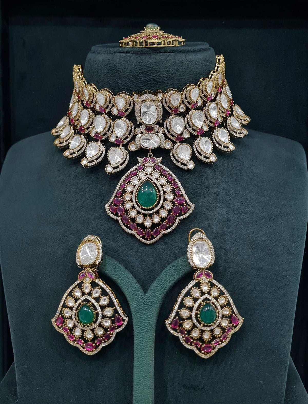 Moissanite Bride Set 06745 - KRISHNA'S SWETA JEWELLERY
