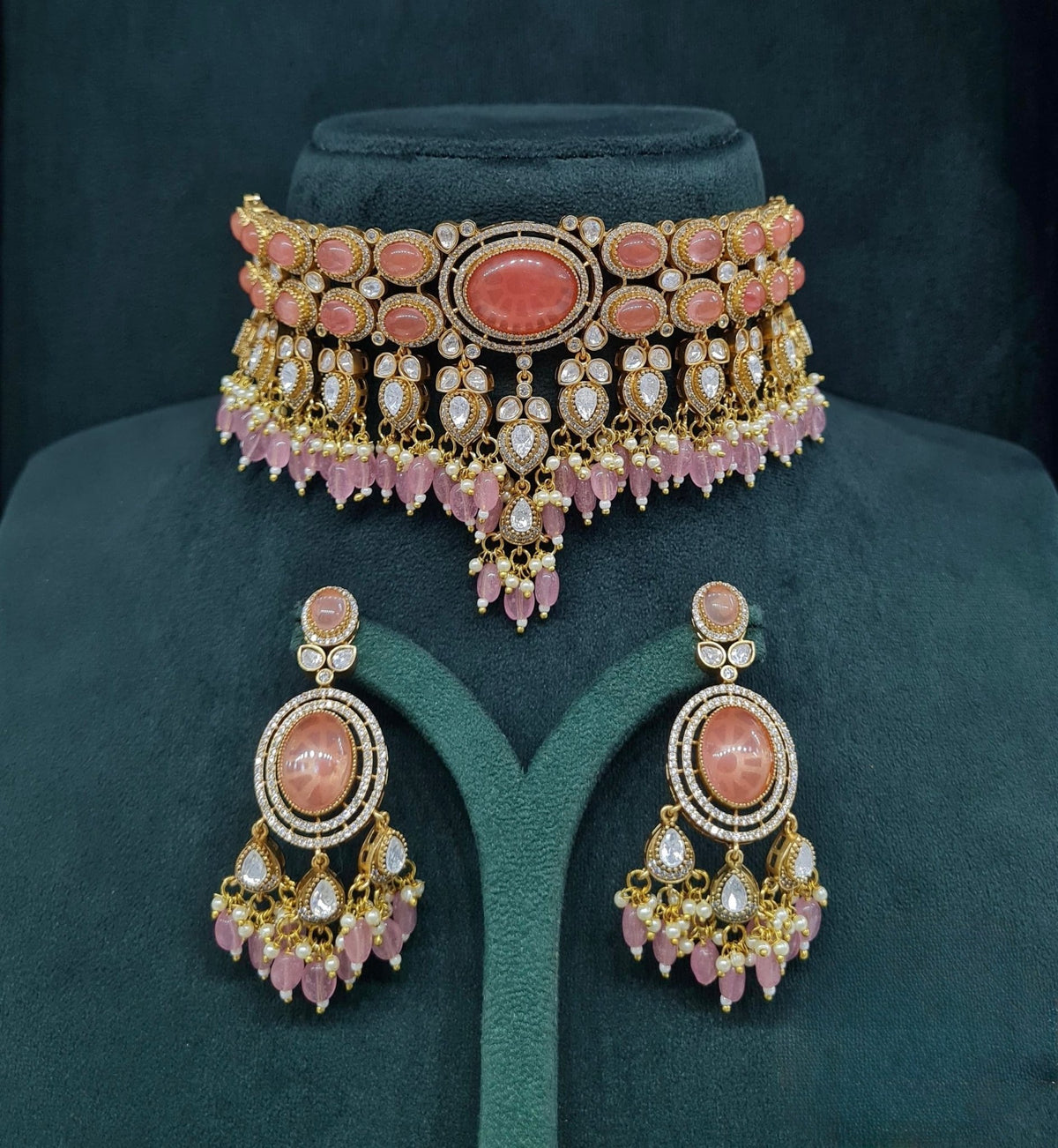 Moissanite Choker 04640 - KRISHNA'S SWETA JEWELLERY
