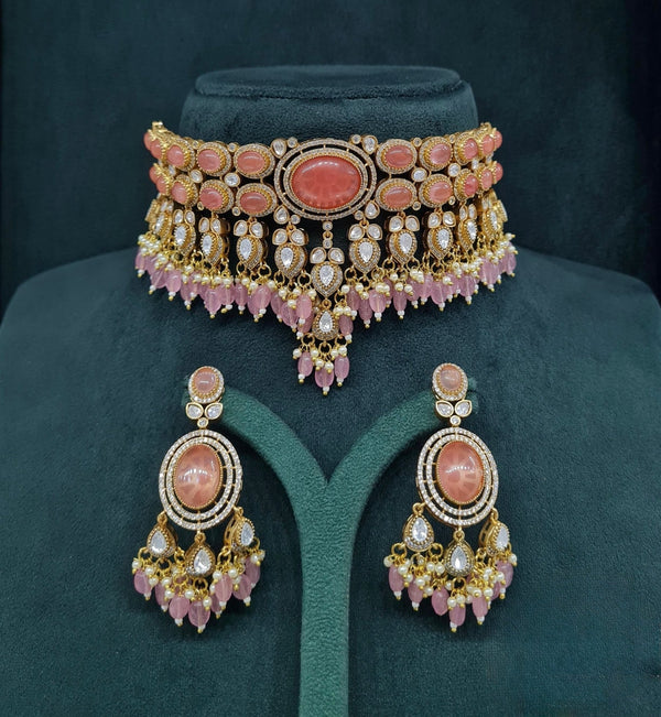 Moissanite Choker 04640 - KRISHNA'S SWETA JEWELLERY