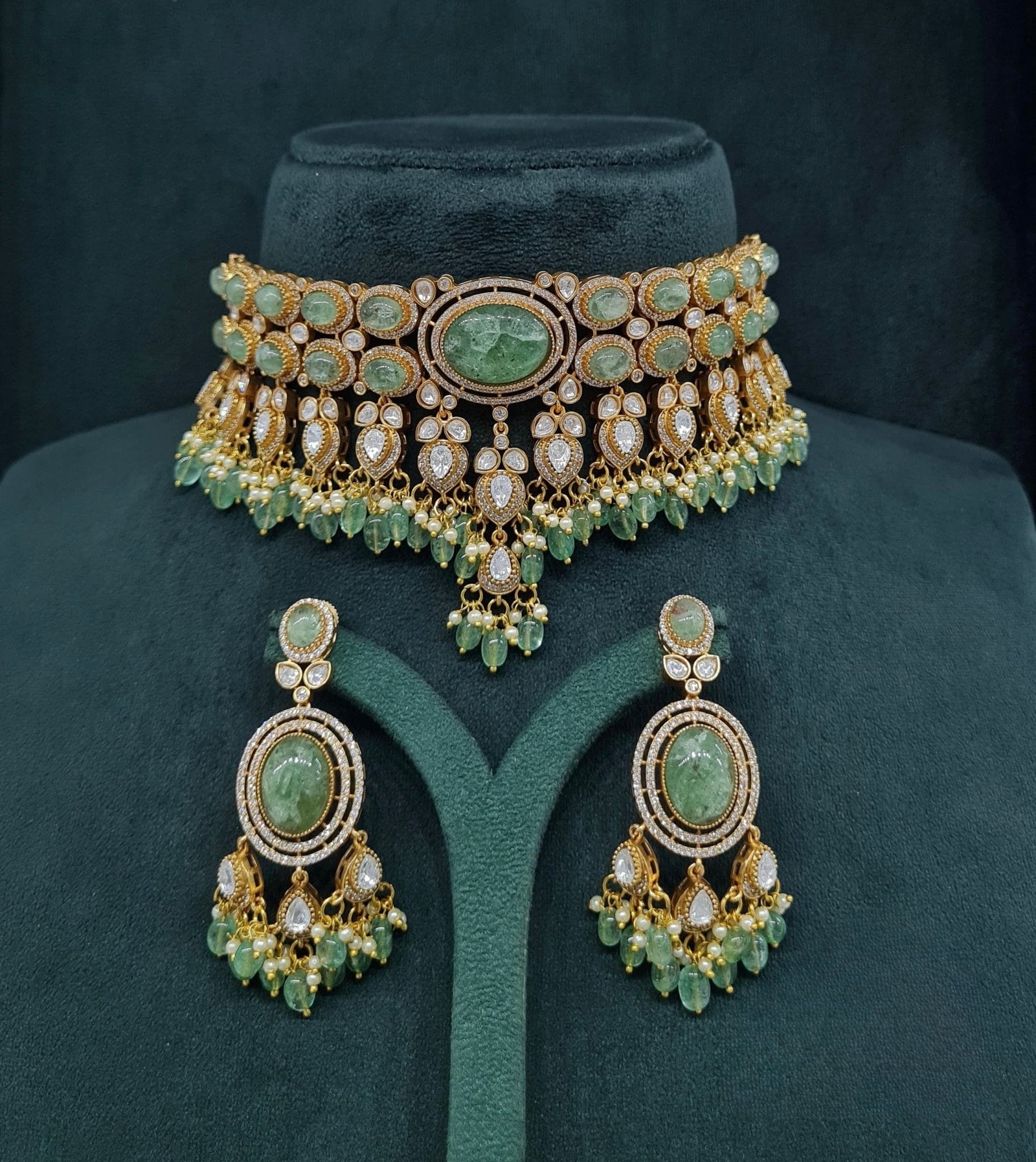 Moissanite Choker 04640 - KRISHNA'S SWETA JEWELLERY