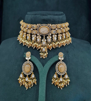 Moissanite Choker 04640 - KRISHNA'S SWETA JEWELLERY