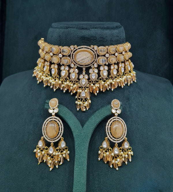 Moissanite Choker 04640 - KRISHNA'S SWETA JEWELLERY