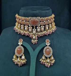 Moissanite Choker 04640 - KRISHNA'S SWETA JEWELLERY