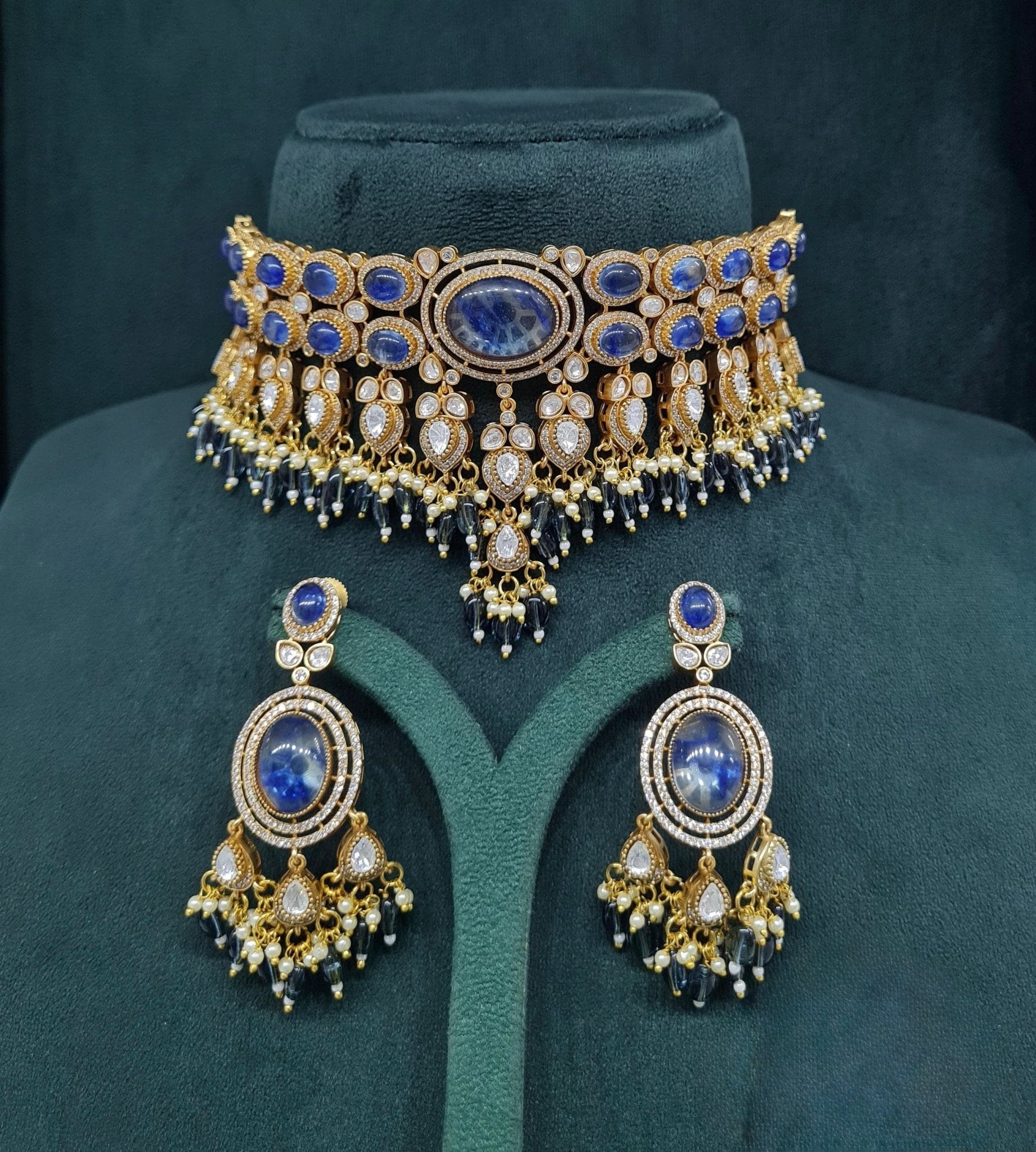 Moissanite Choker 04640 - KRISHNA'S SWETA JEWELLERY