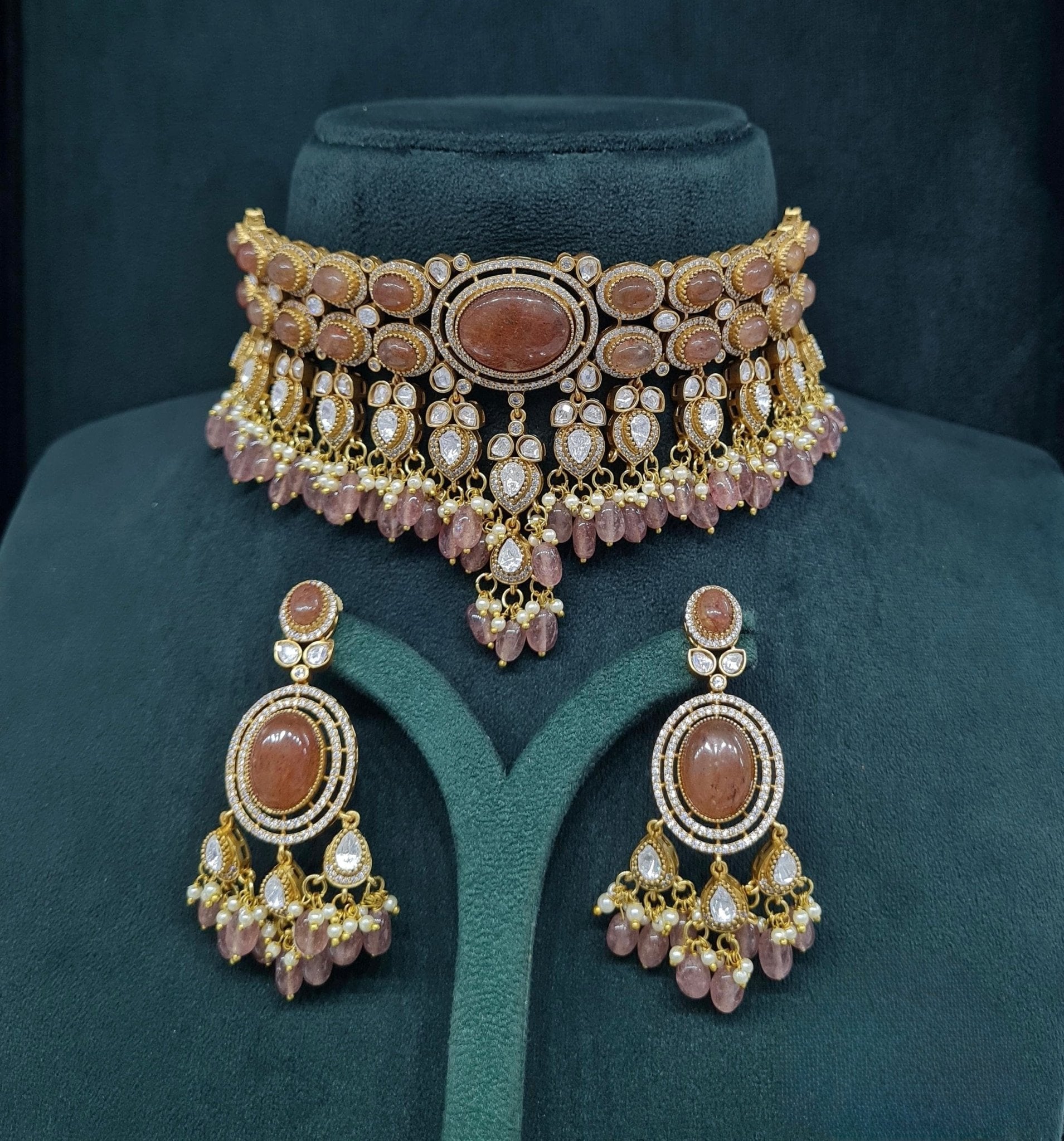 Moissanite Choker 04640 - KRISHNA'S SWETA JEWELLERY