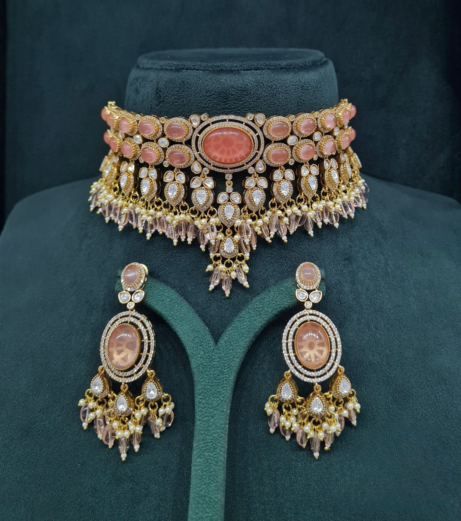 Moissanite Choker 04640 - KRISHNA'S SWETA JEWELLERY