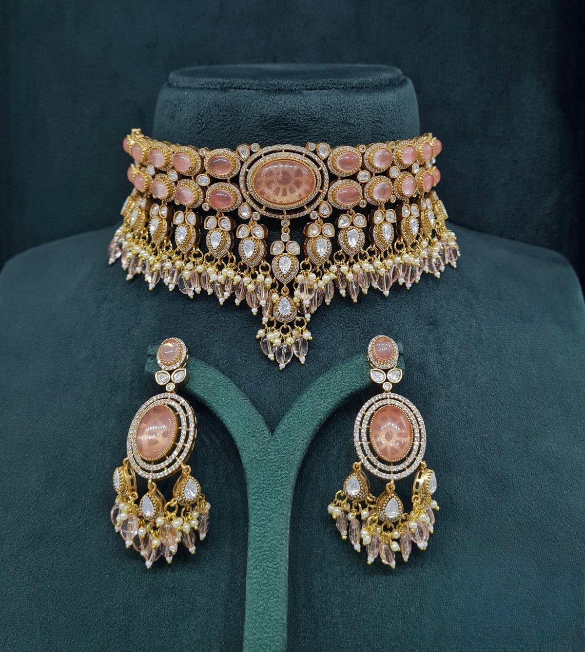 Moissanite Choker 04640 - KRISHNA'S SWETA JEWELLERY