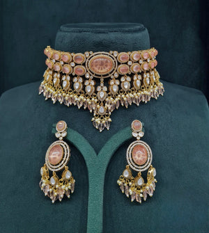 Moissanite Choker 04640 - KRISHNA'S SWETA JEWELLERY
