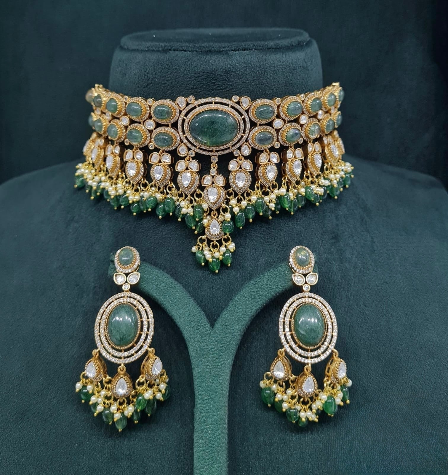 Moissanite Choker 04640 - KRISHNA'S SWETA JEWELLERY