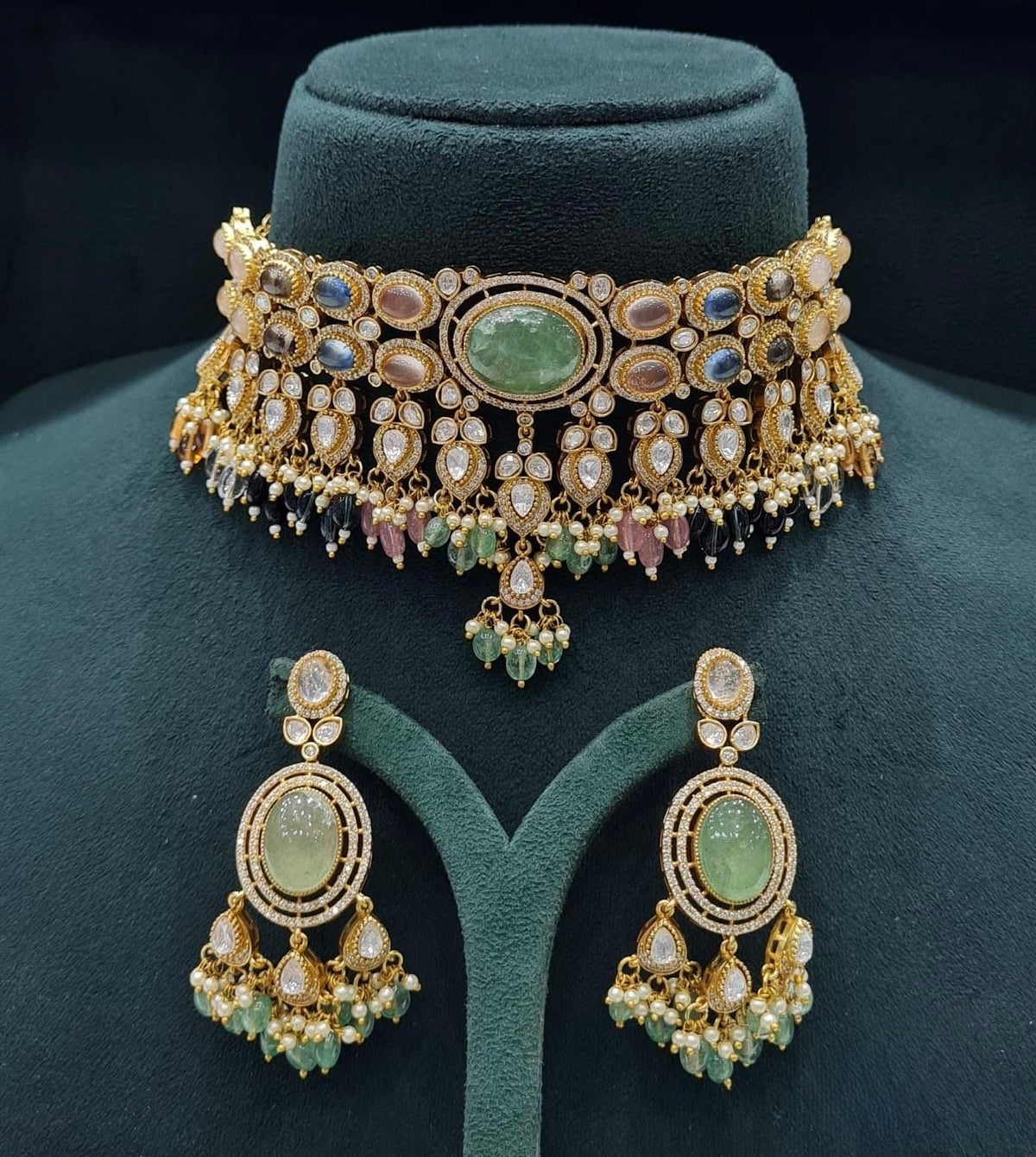 Moissanite Choker 04640 - KRISHNA'S SWETA JEWELLERY